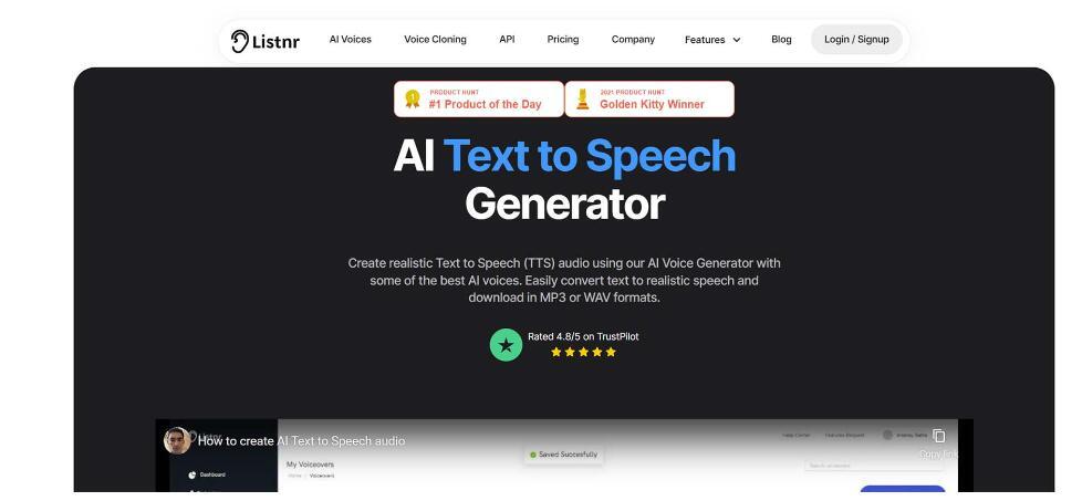 Listnr AI voice generator